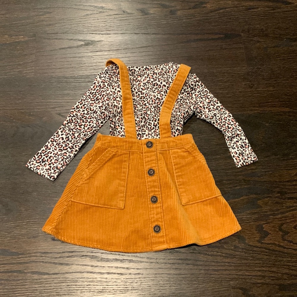 Art Class Tan Toddler Corduroy Overall Skirt - 18 Months